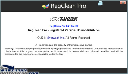 نرم افزار پاکسازی رجیستری - SysTweak Regclean Pro 6.21