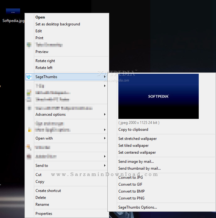 نرم افزار نمایش و تبدیل فایل های تصویری (برای ویندوز) - SageThumbs 2 Windows
