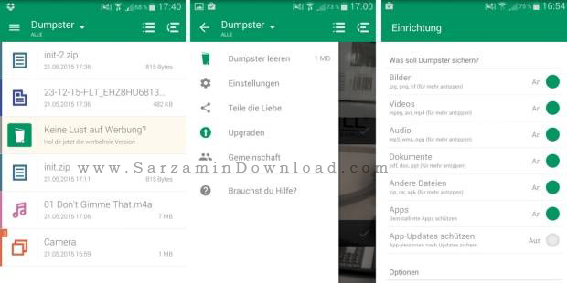 نرم افزار سطل بازیافت اطلاعات (برای اندروید) - Dumpster 2.0.212 Android