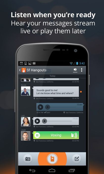 نرم افزار مسنجر، واکی تاکی وکسر برای اندروید - Voxer Walkie-Talkie PTT 2.0.0.0009 Android
