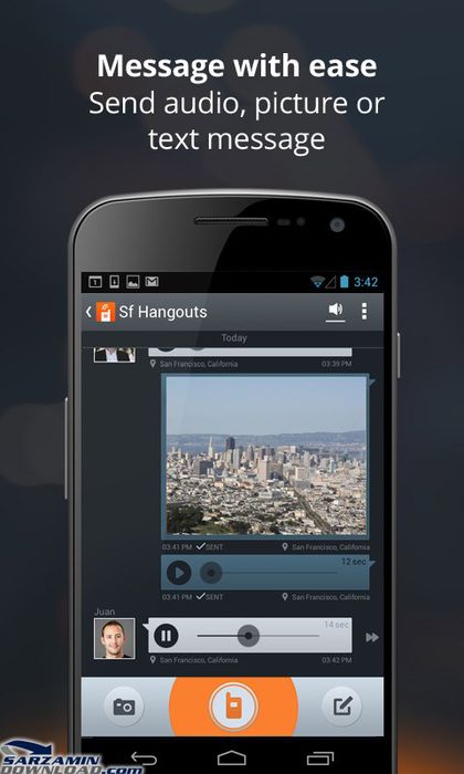 نرم افزار مسنجر، واکی تاکی وکسر برای اندروید - Voxer Walkie-Talkie PTT 2.0.0.0009 Android