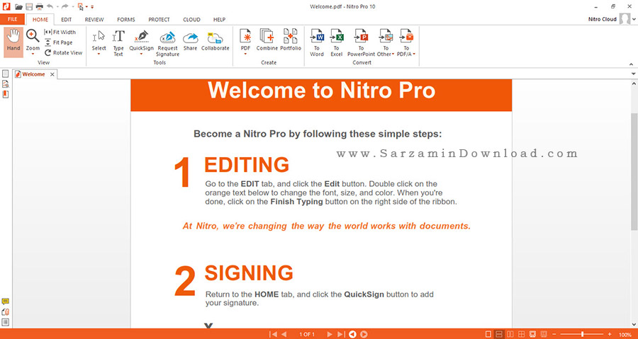نرم افزار ساخت و ویرایش فایل های پی دی اف - Nitro Pro 10.5.9