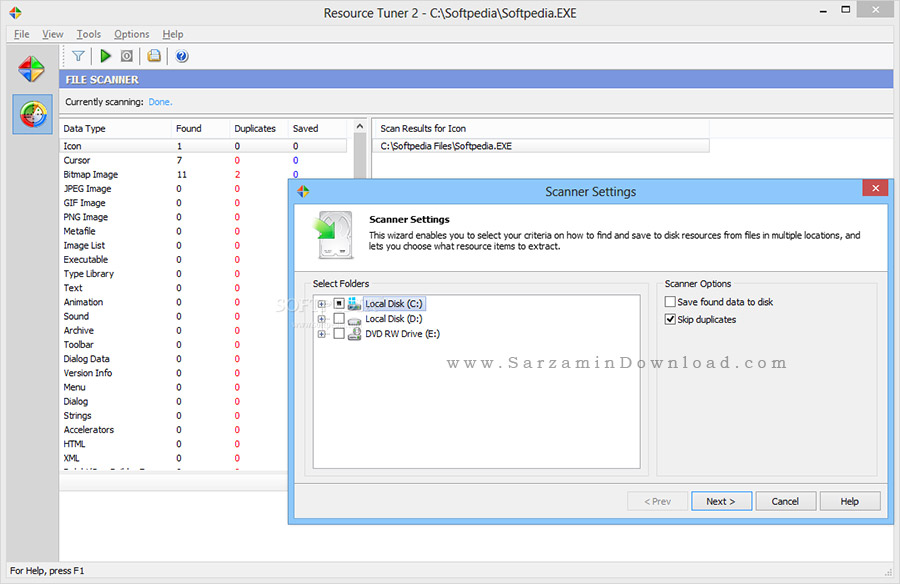 نرم افزار ویرایش فایل های EXE (برای ویندوز) - Resource Tuner 2.05 Windows