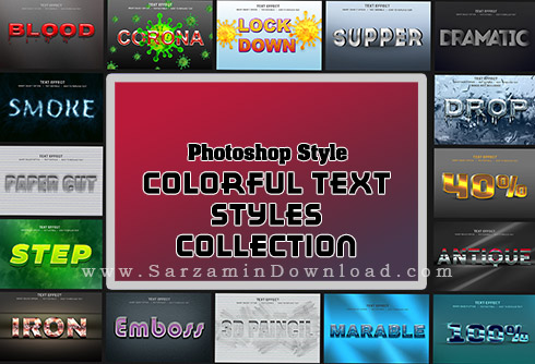استایل های رنگی فتوشاپ - Colorful Text Styles Collection For Photoshop