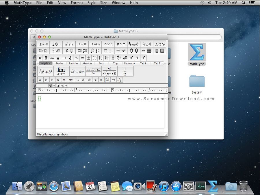 نرم افزار تایپ فرمول های ریاضی (برای ویندوز) - MathType 6.9c Windows