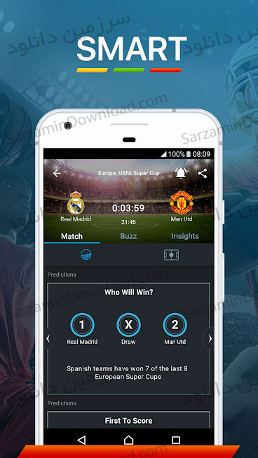 نرم‌افزار مشاهده نتایج زنده فوتبال (برای اندروید) - 365Scores: Sports Scores Live 5.3.6 Android