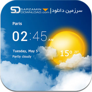 نرم افزار نمایش آب و هوا روی والپیپر (برای اندروید) - Transparent Clock and Weather 3.12.05 Android