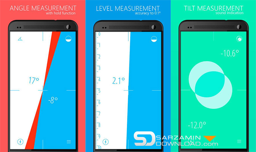 نرم افزار خط کش و شیب سنج (برای اندروید) - Bubble Level Ruler 3.18 Android